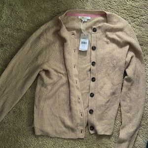 NWT BODEN brand. Cute & Soft Tan Button Up Cardigan - Retail $130